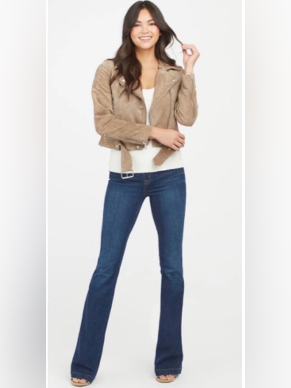 Spanx Flare Pull On Jeans Med Wash size XL
